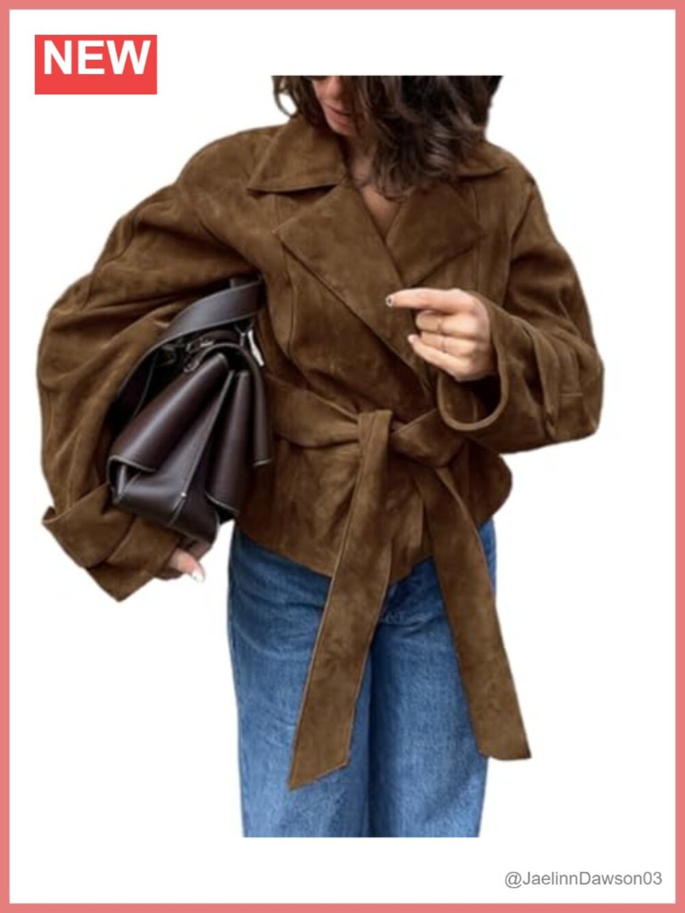 Faux Suede Retro Moto Jacket Long Sleeve Collar Y2K Coat Outwear